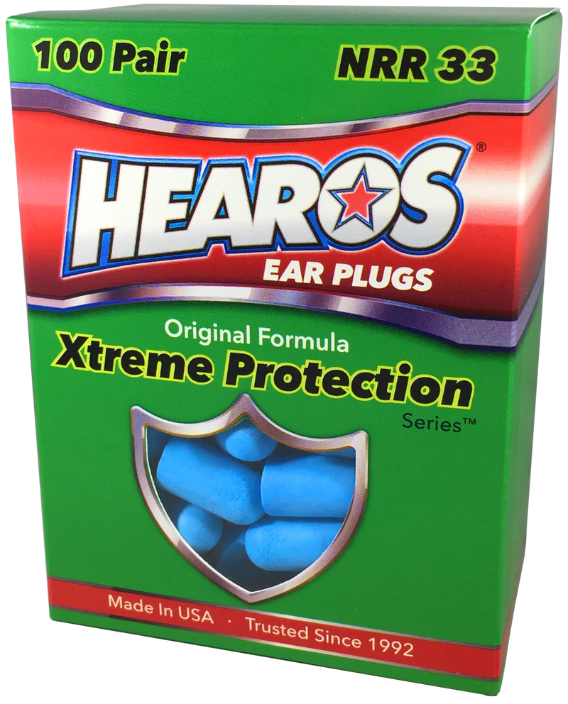 Hearos Original Formulation Xtreme Protection Ear Plugs (NRR 33 | 100 Pairs)