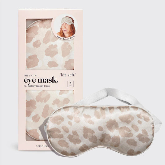 Kitsch Satin Sleep Eye Mask in Leopard