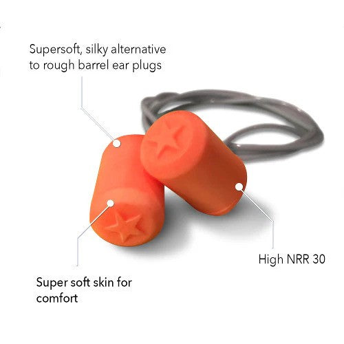 Box- Hearos SoftStar Series NEXGEN Corded Foam Ear Plugs (100 Pairs | NRR 30)