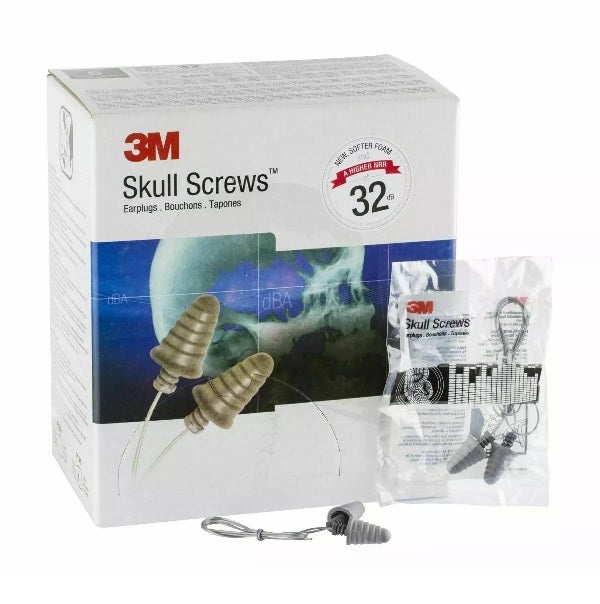 Box - 3M™ Skull Screws™ Corded Earplugs (SLC80 27dB, Class 5 | 120 Pairs)