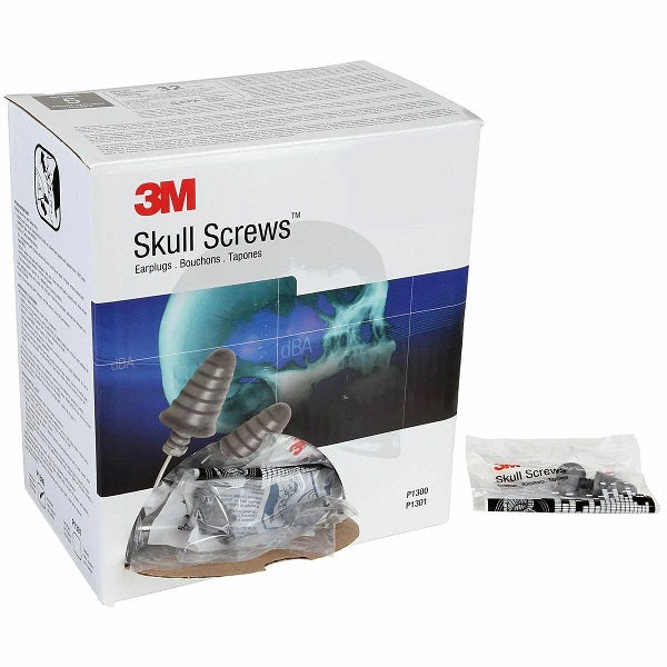 Box - 3M™ Skull Screws™ Uncorded Earplugs (SLC80 26dB, Class 5 | 120 Pairs)