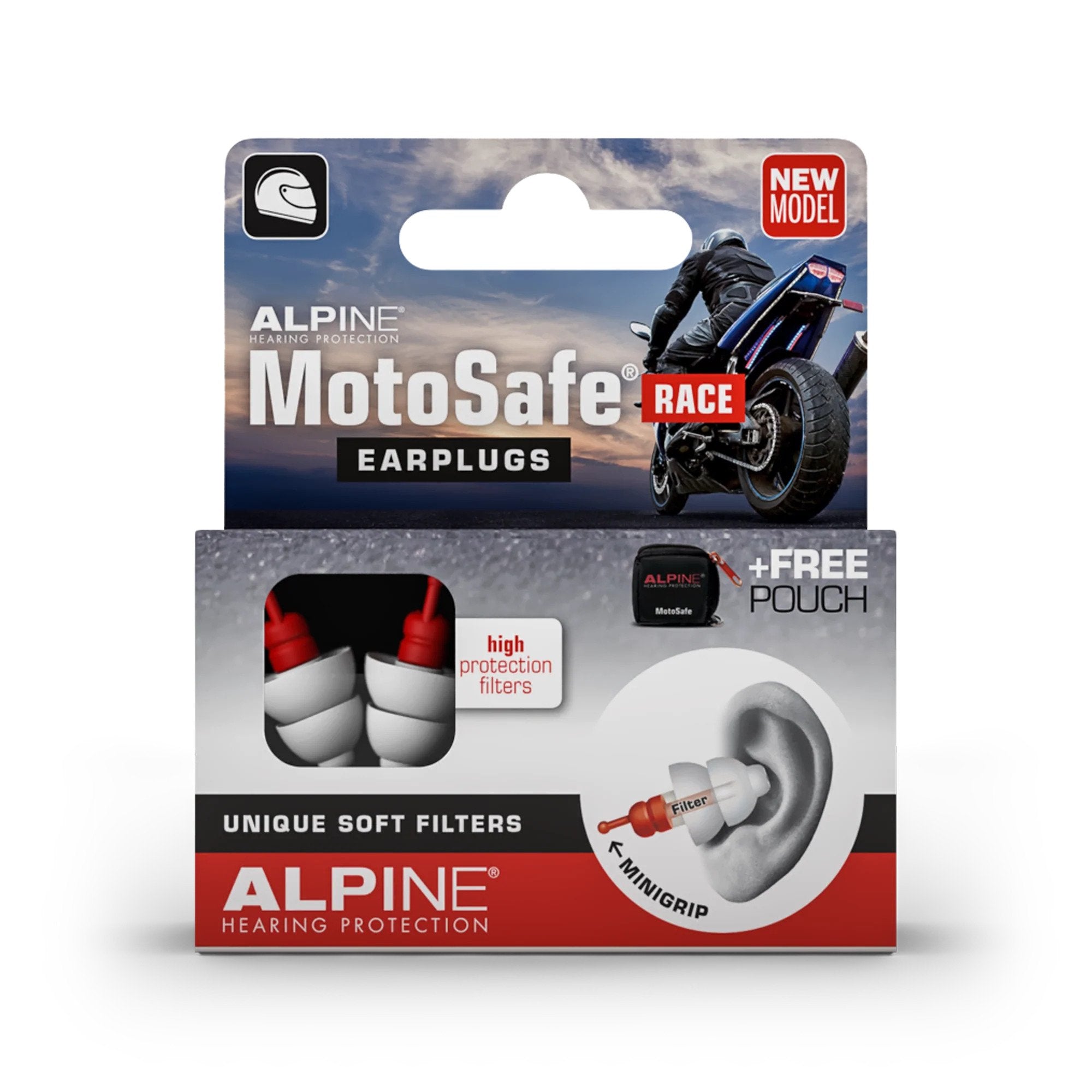 Alpine Motosafe RACE Ear Plugs Earjobs